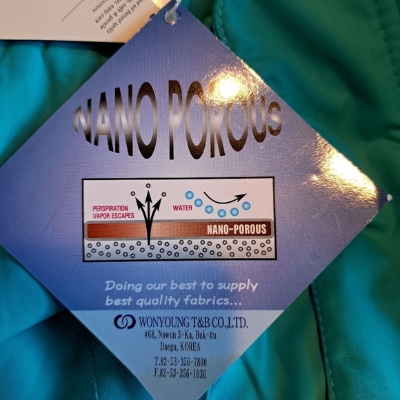 SMS men's size Large Aqua & white ski or snowboard jacket, Wind  & waterproof - Picture 11 of 16